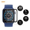 For Apple Watch Series 6 / 5 / 4 / SE 44mm Hat-Prince ENKAY 2 in 1 Adjustable Flexible Polyester Watch Band + Full Screen Full Glue PMMA Curved HD Screen Protector(Light Pink)