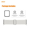 For Apple Watch Series 6 / 5 / 4 / SE 44mm Hat-Prince ENKAY 2 in 1 Adjustable Flexible Polyester Watch Band + Full Screen Full Glue PMMA Curved HD Screen Protector(Light Pink)