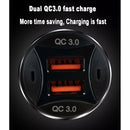 TE-092 36W Dual QC3.0 USB Fast Car Charger + USB to Micro USB Data Cable Set(White)