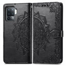 For OPPO A94 5G / F19 Pro+ / Reno5 Z Mandala Embossing Pattern Horizontal Flip Leather Case with Holder & Card Slots & Wallet & Lanyard(Black)