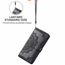 For OPPO A94 5G / F19 Pro+ / Reno5 Z Mandala Embossing Pattern Horizontal Flip Leather Case with Holder & Card Slots & Wallet & Lanyard(Black)