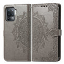 For OPPO A94 5G / F19 Pro+ / Reno5 Z Mandala Embossing Pattern Horizontal Flip Leather Case with Holder & Card Slots & Wallet & Lanyard(Gray)
