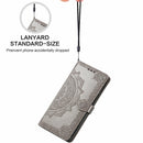 For OPPO A94 5G / F19 Pro+ / Reno5 Z Mandala Embossing Pattern Horizontal Flip Leather Case with Holder & Card Slots & Wallet & Lanyard(Gray)