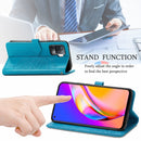 For OPPO A94 5G / F19 Pro+ / Reno5 Z Mandala Embossing Pattern Horizontal Flip Leather Case with Holder & Card Slots & Wallet & Lanyard(Blue)