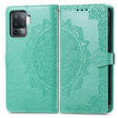 For OPPO A94 5G / F19 Pro+ / Reno5 Z Mandala Embossing Pattern Horizontal Flip Leather Case with Holder & Card Slots & Wallet & Lanyard(Green)