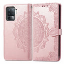 For OPPO A94 5G / F19 Pro+ / Reno5 Z Mandala Embossing Pattern Horizontal Flip Leather Case with Holder & Card Slots & Wallet & Lanyard(Rose Gold)