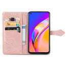 For OPPO A94 5G / F19 Pro+ / Reno5 Z Mandala Embossing Pattern Horizontal Flip Leather Case with Holder & Card Slots & Wallet & Lanyard(Rose Gold)