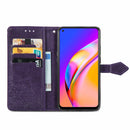 For OPPO A94 5G / F19 Pro+ / Reno5 Z Mandala Embossing Pattern Horizontal Flip Leather Case with Holder & Card Slots & Wallet & Lanyard(Purple)