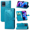 For OPPO Realme 8 / 8 Pro 4G Mandala Embossing Pattern Horizontal Flip Leather Case with Holder & Card Slots & Wallet & Lanyard(Blue)