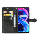For OPPO Realme 8 5G / Realme V13 5G Mandala Embossing Pattern Horizontal Flip Leather Case with Holder & Card Slots & Wallet & Lanyard(Black)