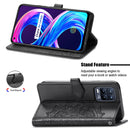 For OPPO Realme 8 5G / Realme V13 5G Mandala Embossing Pattern Horizontal Flip Leather Case with Holder & Card Slots & Wallet & Lanyard(Black)
