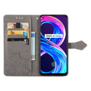 For OPPO Realme 8 5G / Realme V13 5G Mandala Embossing Pattern Horizontal Flip Leather Case with Holder & Card Slots & Wallet & Lanyard(Gray)