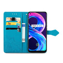 For OPPO Realme 8 5G / Realme V13 5G Mandala Embossing Pattern Horizontal Flip Leather Case with Holder & Card Slots & Wallet & Lanyard(Blue)