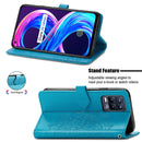 For OPPO Realme 8 5G / Realme V13 5G Mandala Embossing Pattern Horizontal Flip Leather Case with Holder & Card Slots & Wallet & Lanyard(Blue)