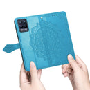 For OPPO Realme 8 5G / Realme V13 5G Mandala Embossing Pattern Horizontal Flip Leather Case with Holder & Card Slots & Wallet & Lanyard(Blue)