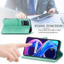 For OPPO Realme 8 5G / Realme V13 5G Mandala Embossing Pattern Horizontal Flip Leather Case with Holder & Card Slots & Wallet & Lanyard(Green)