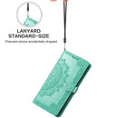 For OPPO Realme 8 5G / Realme V13 5G Mandala Embossing Pattern Horizontal Flip Leather Case with Holder & Card Slots & Wallet & Lanyard(Green)