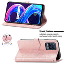 For OPPO Realme 8 5G / Realme V13 5G Mandala Embossing Pattern Horizontal Flip Leather Case with Holder & Card Slots & Wallet & Lanyard(Rose Gold)