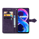 For OPPO Realme 8 5G / Realme V13 5G Mandala Embossing Pattern Horizontal Flip Leather Case with Holder & Card Slots & Wallet & Lanyard(Purple)