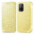 For OPPO A94 5G / Reno5 Z Blooming Mandala Embossed Pattern Magnetic Horizontal Flip Leather Case with Holder & Card Slots & Wallet(Yellow)
