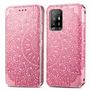For OPPO A94 5G / Reno5 Z Blooming Mandala Embossed Pattern Magnetic Horizontal Flip Leather Case with Holder & Card Slots & Wallet(Pink)