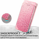 For OPPO A94 5G / Reno5 Z Blooming Mandala Embossed Pattern Magnetic Horizontal Flip Leather Case with Holder & Card Slots & Wallet(Pink)
