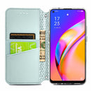 For OPPO A94 5G / Reno5 Z Blooming Mandala Embossed Pattern Magnetic Horizontal Flip Leather Case with Holder & Card Slots & Wallet(Grey)