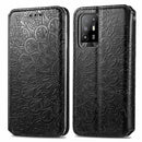 For OPPO A94 5G / Reno5 Z Blooming Mandala Embossed Pattern Magnetic Horizontal Flip Leather Case with Holder & Card Slots & Wallet(Black)