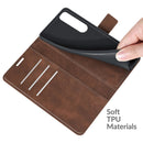 For Sony Xperia 5 III Retro Calf Pattern Buckle Horizontal Flip Leather Case with Holder & Card Slots & Wallet(Dark Brown)