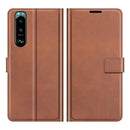 For Sony Xperia 5 III Retro Calf Pattern Buckle Horizontal Flip Leather Case with Holder & Card Slots & Wallet(Light Brown)