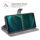 For Sony Xperia 5 III Retro Calf Pattern Buckle Horizontal Flip Leather Case with Holder & Card Slots & Wallet(Grey)