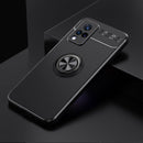 For vivo V21 Metal Ring Holder 360 Degree Rotating TPU Case(Black+Black)