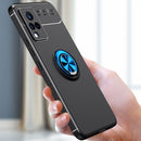 For vivo V21 Metal Ring Holder 360 Degree Rotating TPU Case(Black+Black)