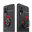 For vivo V21 Metal Ring Holder 360 Degree Rotating TPU Case(Black+Black)
