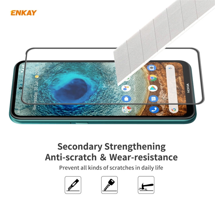 For Nokia X10 / X20 2 PCS ENKAY Hat-Prince Anti-drop Full Glue Tempered Glass Full Screen Film Anti-fall Protector