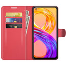 For OPPO Realme 8 / 8 Pro 4G Litchi Texture Horizontal Flip Protective Case with Holder & Card Slots & Wallet(Red)