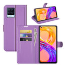 For OPPO Realme 8 / 8 Pro 4G Litchi Texture Horizontal Flip Protective Case with Holder & Card Slots & Wallet(Purple)