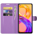 For OPPO Realme 8 / 8 Pro 4G Litchi Texture Horizontal Flip Protective Case with Holder & Card Slots & Wallet(Purple)