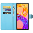 For OPPO Realme 8 / 8 Pro 4G Litchi Texture Horizontal Flip Protective Case with Holder & Card Slots & Wallet(Blue)