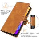 For OPPO Realme 8 / Realme 8 Pro Dual-side Magnetic Buckle Horizontal Flip Leather Case with Holder & Card Slots & Wallet(Yellow)