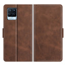 For OPPO Realme 8 / Realme 8 Pro Dual-side Magnetic Buckle Horizontal Flip Leather Case with Holder & Card Slots & Wallet(Brown)