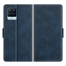 For OPPO Realme 8 / Realme 8 Pro Dual-side Magnetic Buckle Horizontal Flip Leather Case with Holder & Card Slots & Wallet(Dark Blue)