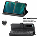 For Sony Xperia 5 III Mandala Flower Embossed Horizontal Flip Leather Case with Bracket / Card Slot / Wallet / Lanyard(Black)