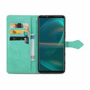 For Sony Xperia 5 III Mandala Flower Embossed Horizontal Flip Leather Case with Bracket / Card Slot / Wallet / Lanyard(Green)