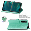 For Sony Xperia 5 III Mandala Flower Embossed Horizontal Flip Leather Case with Bracket / Card Slot / Wallet / Lanyard(Green)