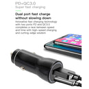 P21 PD 20W USB-C / Type-C + QC3.0 18W USB Fast Car Charger with USB to 8 Pin Data Cable Set(Black)