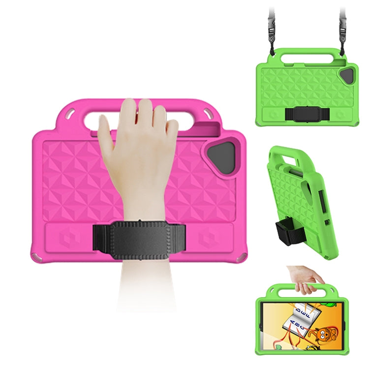 For Lenovo Tab M8 8.0 TB-8505F Diamond Series EVA Anti-Fall Shockproof Sleeve Protective Shell Case with Holder & Strap(Rose Red)