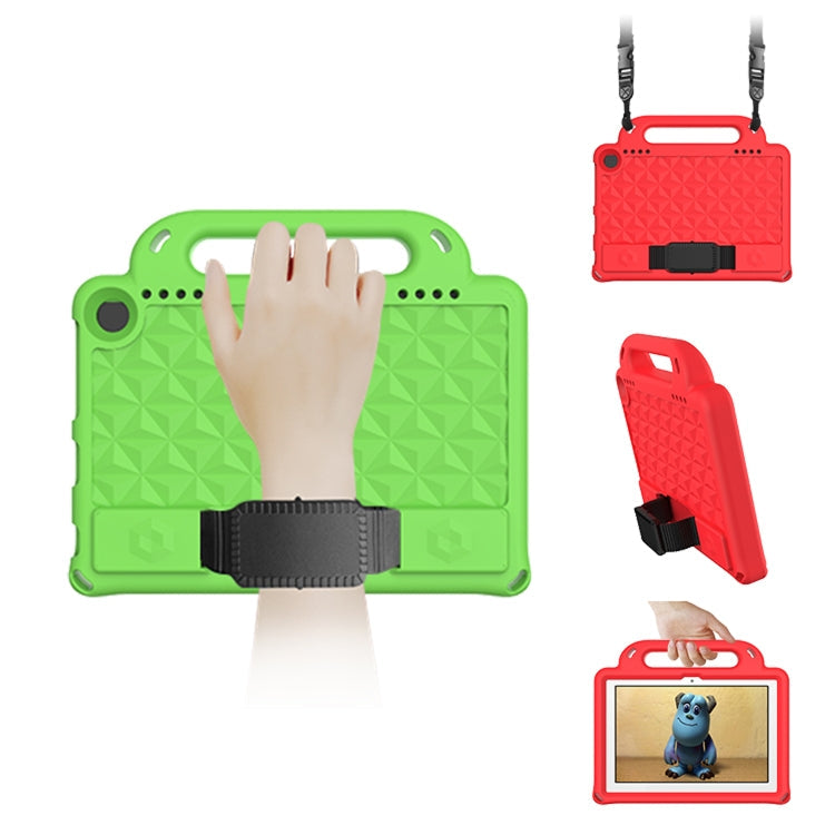 For Amazon Kindle Fire HD8 2020 Diamond Series EVA Anti-Fall Shockproof Sleeve Protective Shell Case with Holder & Strap(Blue)