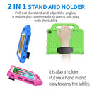 For Amazon Kindle Fire HD8 2020 Diamond Series EVA Anti-Fall Shockproof Sleeve Protective Shell Case with Holder & Strap(Blue)