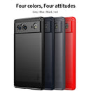 For Google Pixel 6 MOFI Gentleness Series Brushed Texture Carbon Fiber Soft TPU Case(Black)